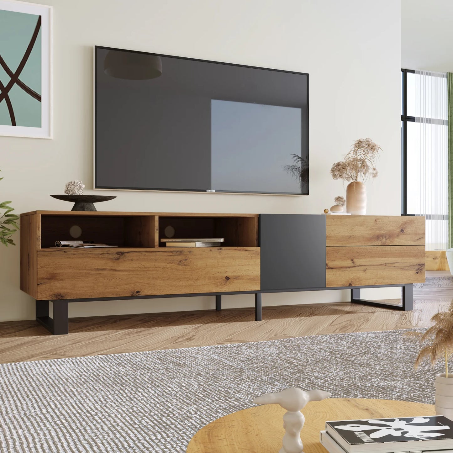TV stand 180x50x38cm with storage - Sonera