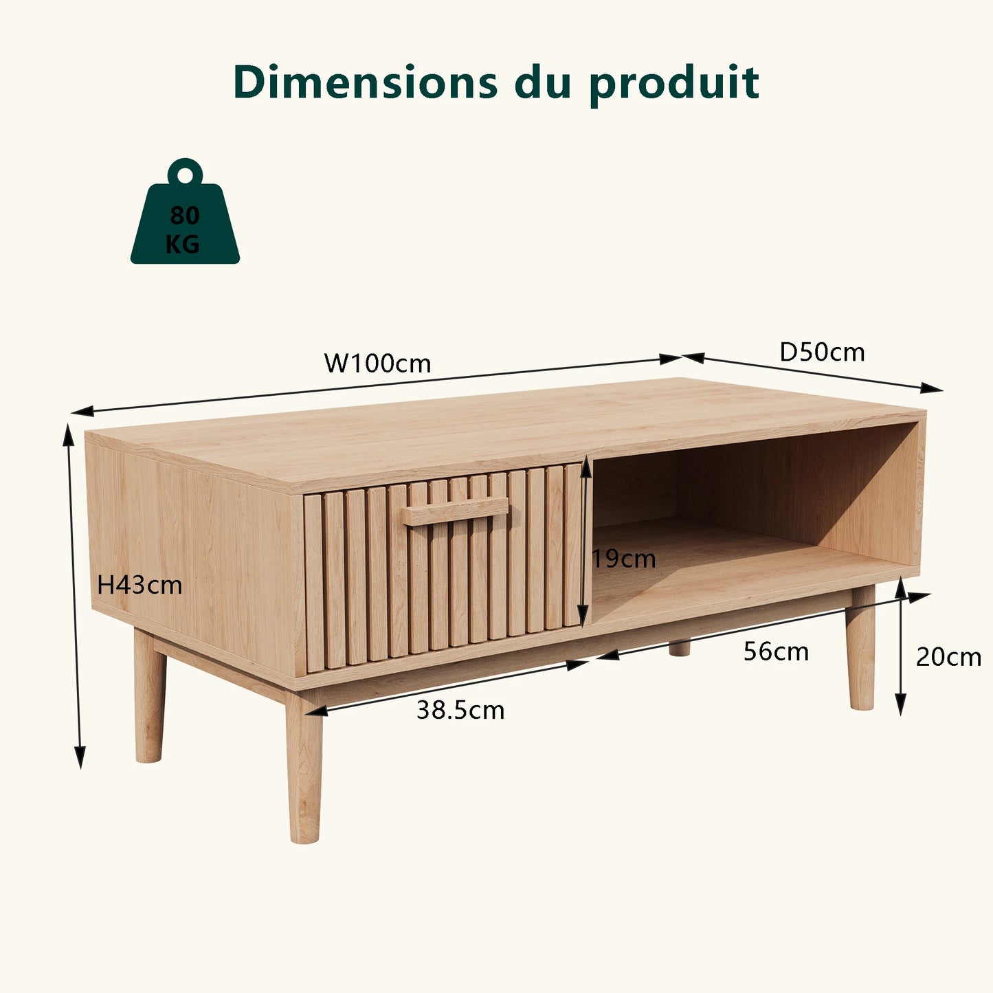 Coffee table with drawer - Sonera