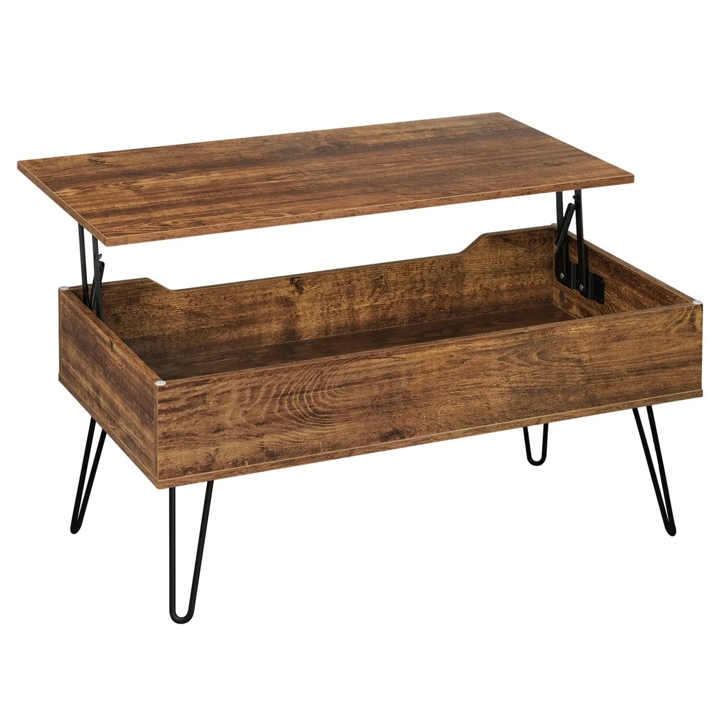 Table basse relevable avec rangement intégré