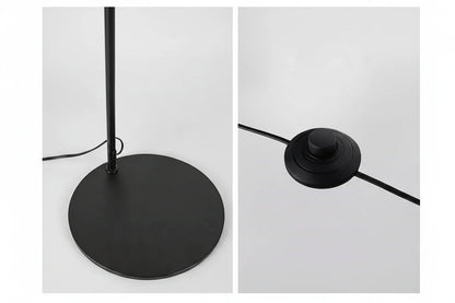Lampadaire arqué noir à LED dimmables