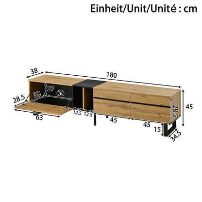 Low TV unit 180 cm with storage space - Sonera