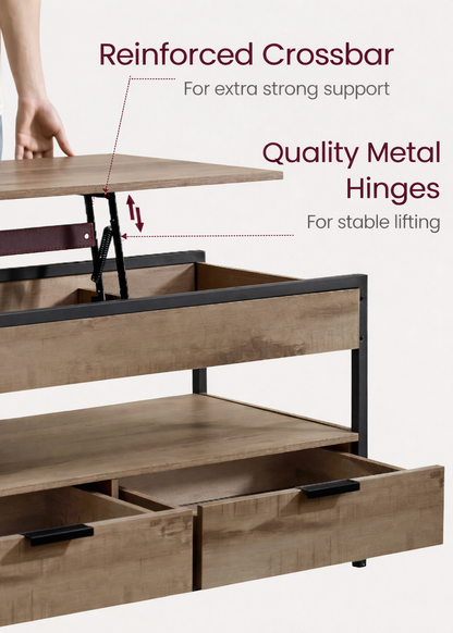 Lift-top coffee table with storage drawers - Sonera