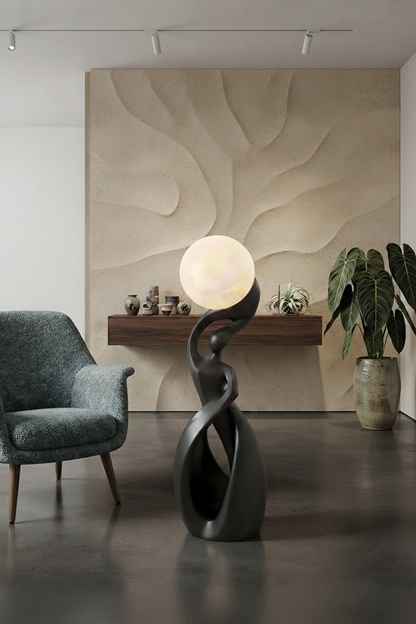 Abstract-design sculptural LED art light fixture
