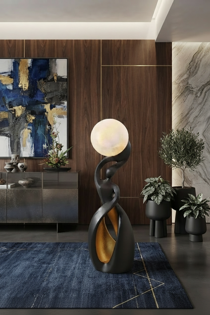 Abstract-design sculptural LED art light fixture