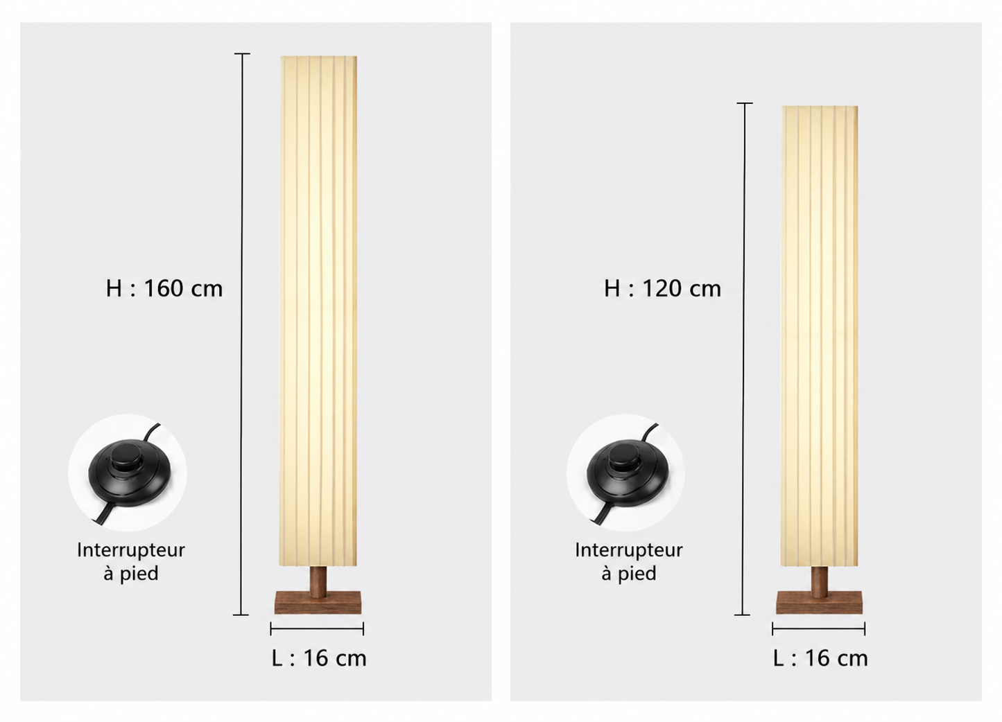 Lampadaire en bois avec un abat-jour en tissu tressé