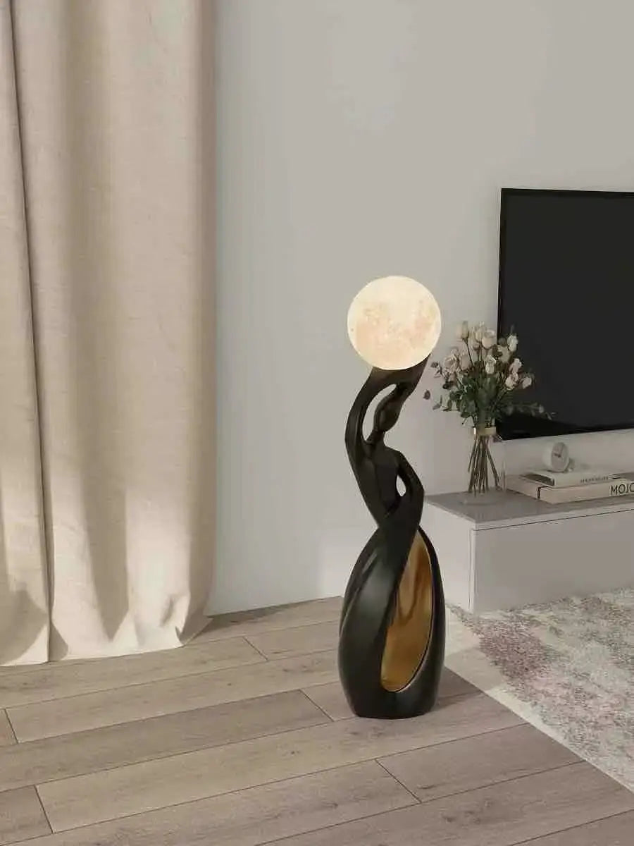 Abstract-design sculptural LED art light fixture