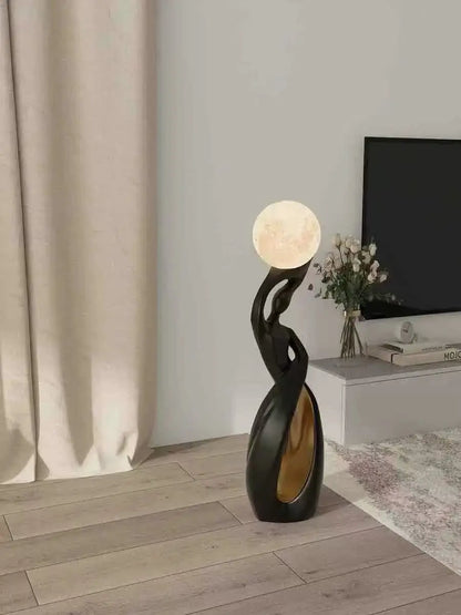 Abstract-design sculptural LED art light fixture