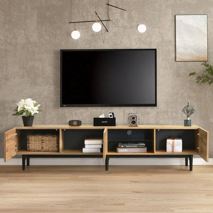 Meuble TV avec espace de rangement et éclairage LED,