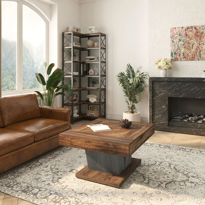 Table basse carrée moderne en bois