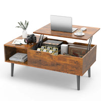 Mesa de centro elevable con estante de almacenamiento