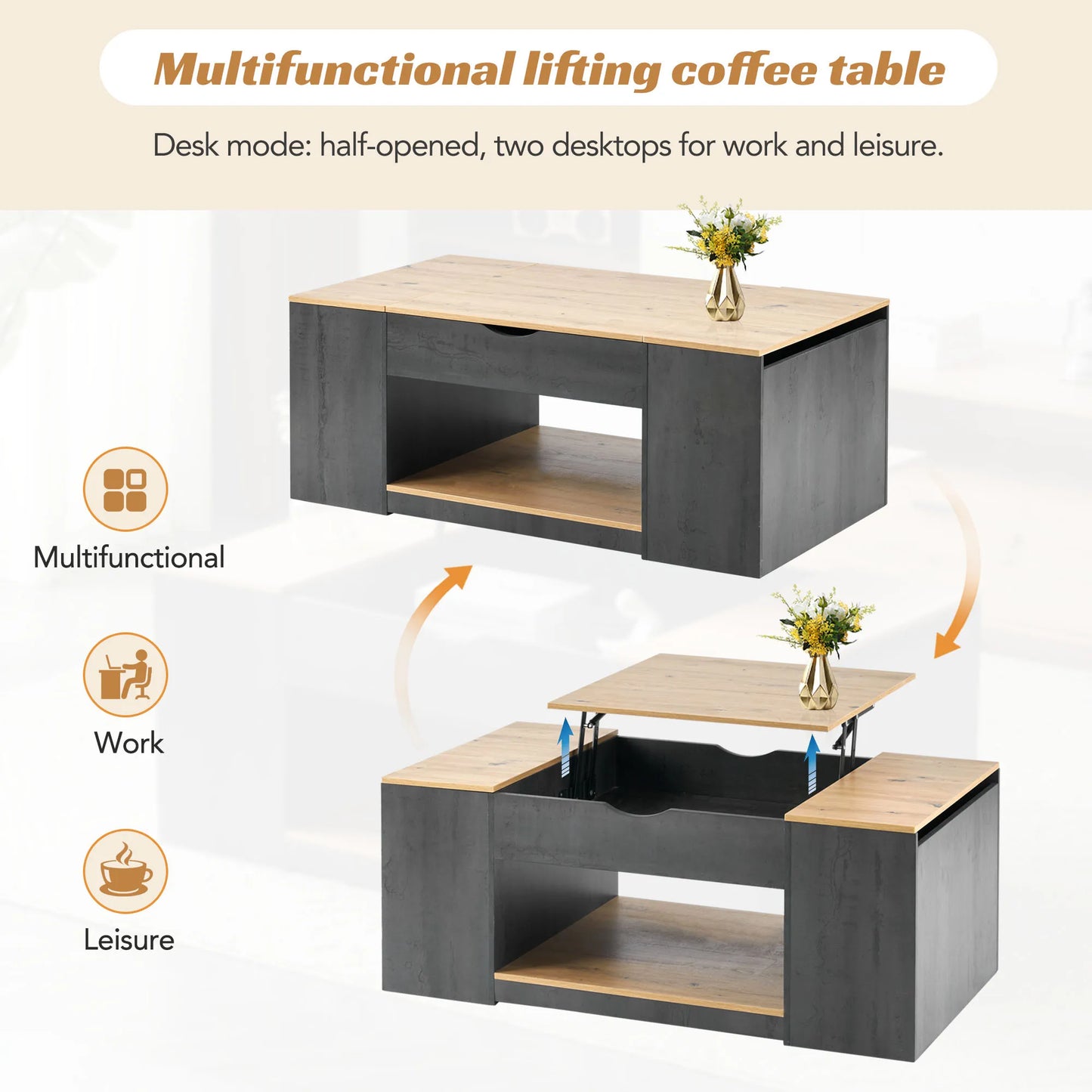 Coffee table with lifting function - Sonera