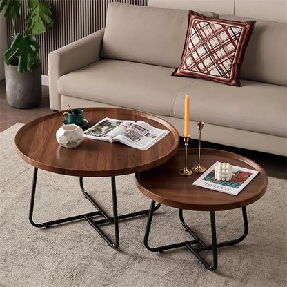 Ensemble de 2 tables basses gigognes rondes