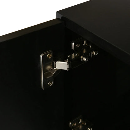 Meuble TV LED moderne avec 3 tiroirs et étagères en verre