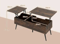 Table basse relevable à deux niveaux