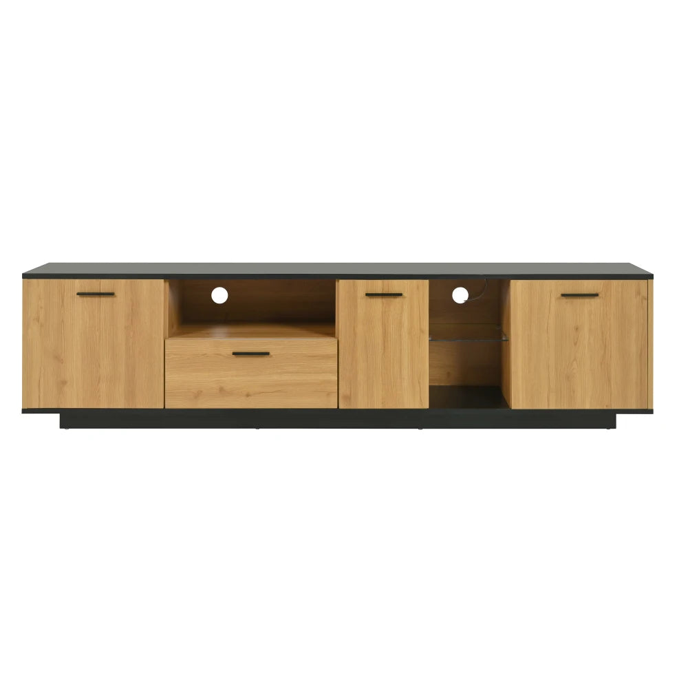 TV stand with compartments and LED lighting - Sonera