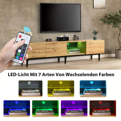 Meuble TV avec espace de rangement et éclairage LED,