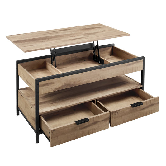 Lift-top coffee table with storage drawers - Sonera
