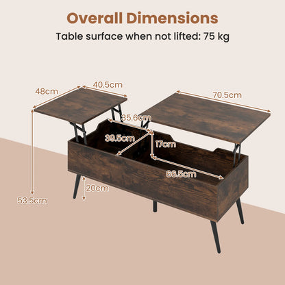Height-adjustable wooden coffee table - Sonera