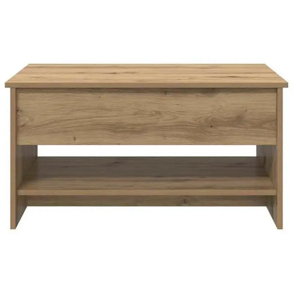 Table basse en bois à plateau relevable avec rangement