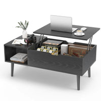 Mesa de centro elevable con estante de almacenamiento