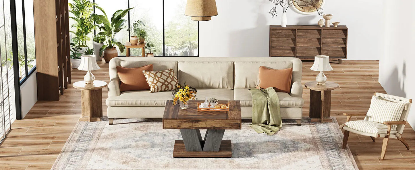 Table basse carrée moderne en bois
