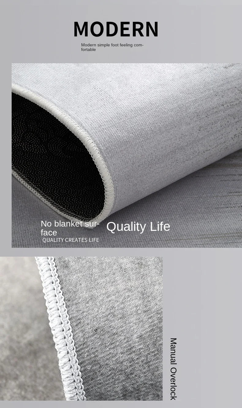 Modern Simple Living Room Decoration Carpet Large Area Soft Lounge Rug Gray Nordic Rugs for Bedroom Washable Anti-slip Floor Mat Sonera