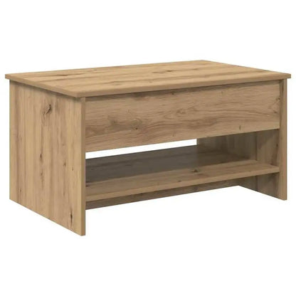 Table basse en bois à plateau relevable avec rangement