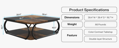 Modern Square 2-tier square coffee table - Sonera