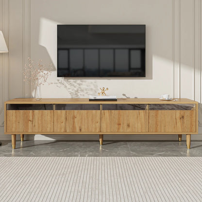 Meuble TV moderne en bois avec espace de rangement et 4 tiroirs