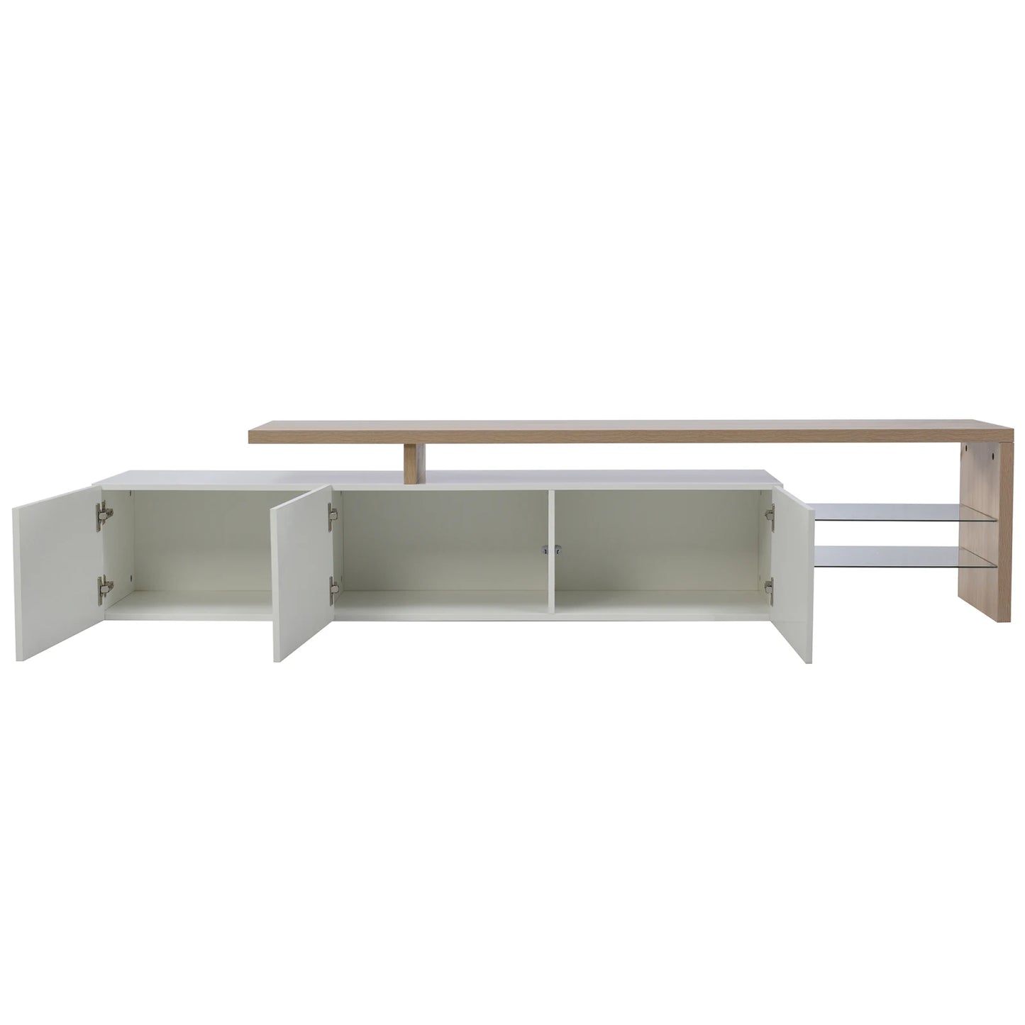 TV stand for living room, with storage and LED lighting - Sonera