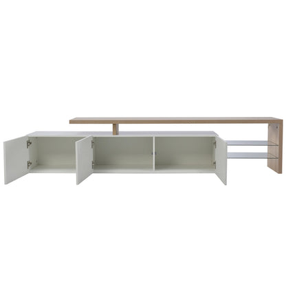 TV stand for living room, with storage and LED lighting - Sonera