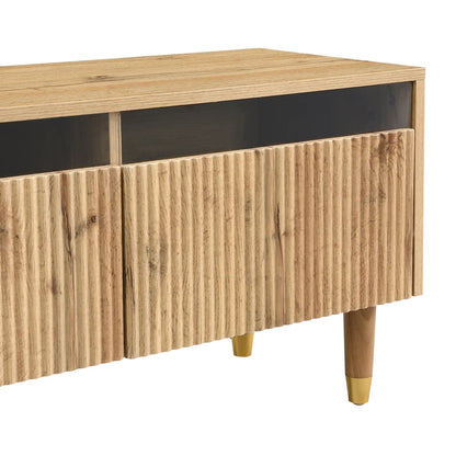 Meuble TV moderne en bois avec espace de rangement et 4 tiroirs