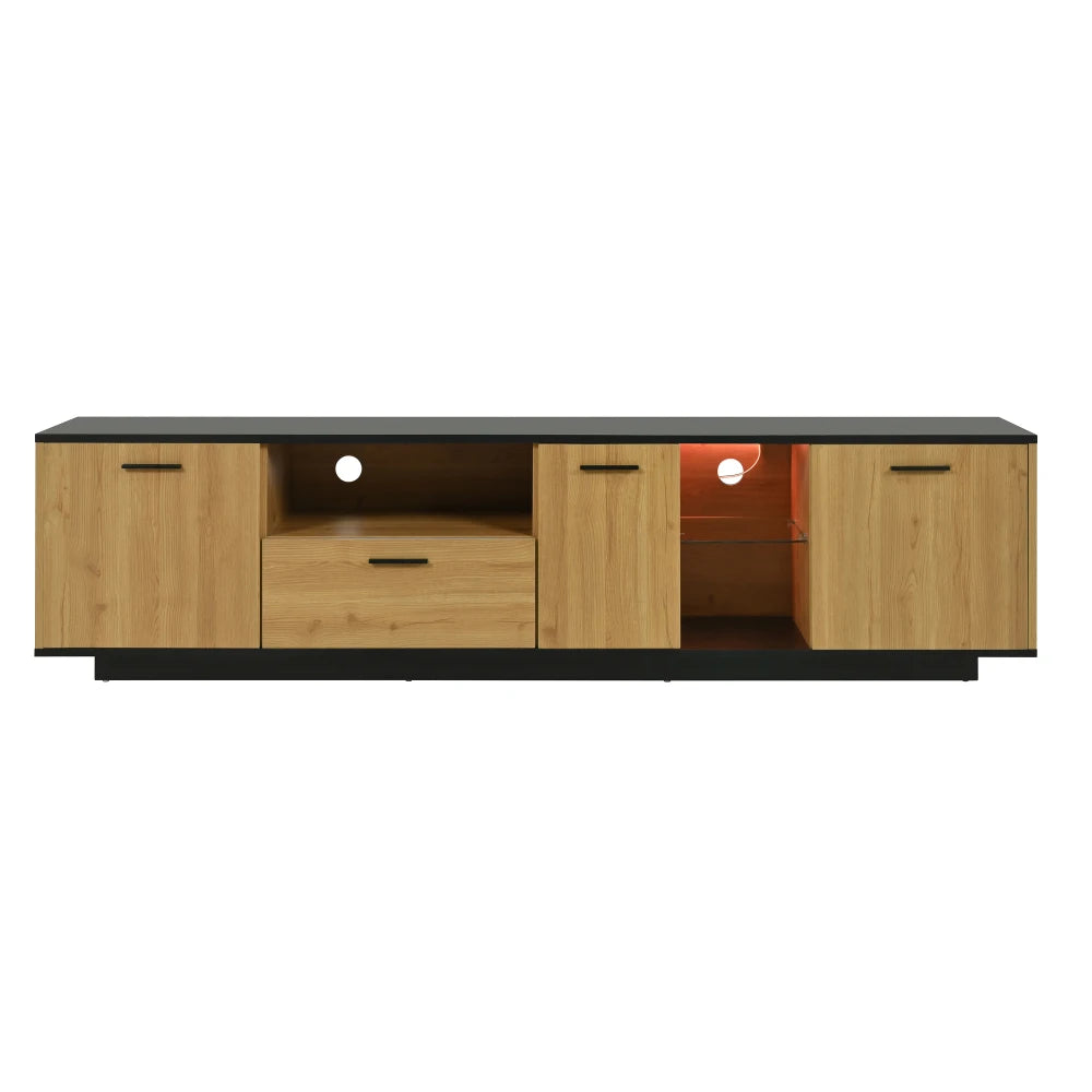TV stand with compartments and LED lighting - Sonera