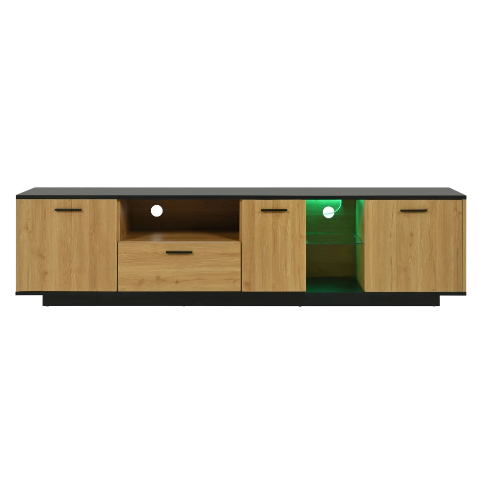 TV stand with compartments and LED lighting - Sonera