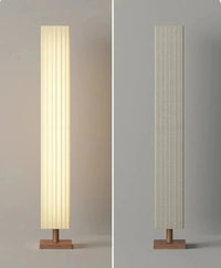 Lampadaire en bois, abat-jour tissé