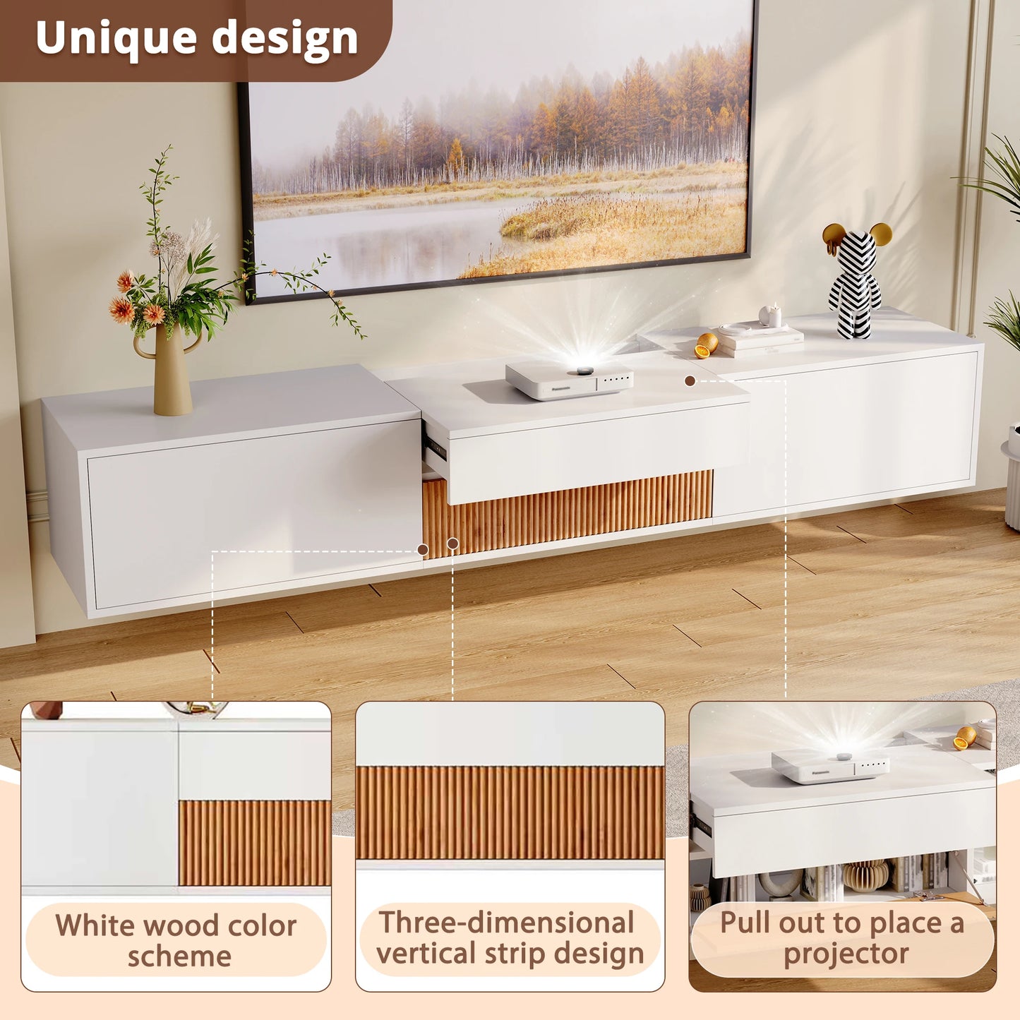 Modern TV stand. 180 x 34 x 30 cm (L x W x H) - Sonera