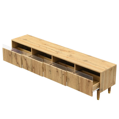 Meuble TV moderne en bois avec espace de rangement et 4 tiroirs