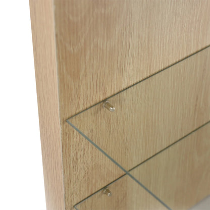 Meuble TV LED moderne avec 3 tiroirs et étagères en verre