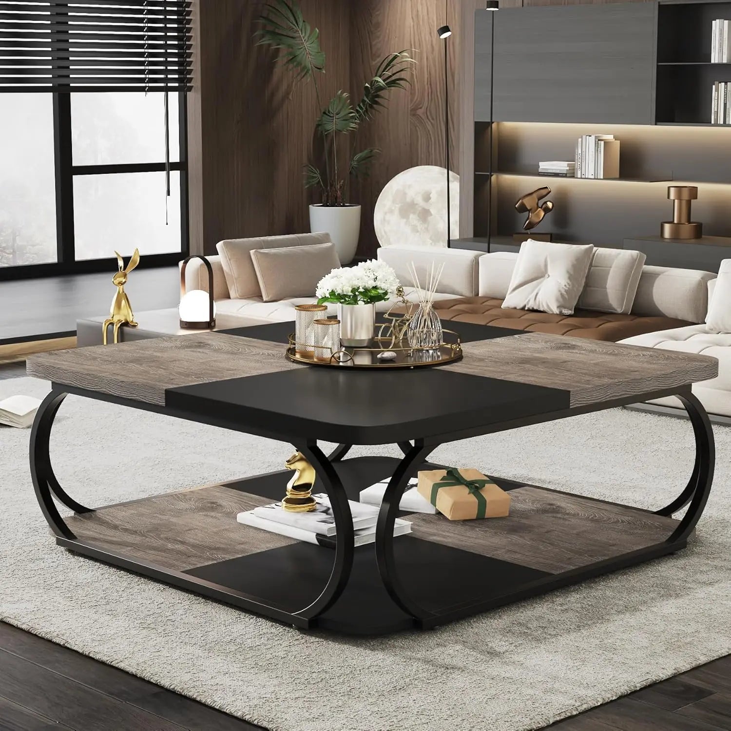 Modern Square 2-tier square coffee table - Sonera