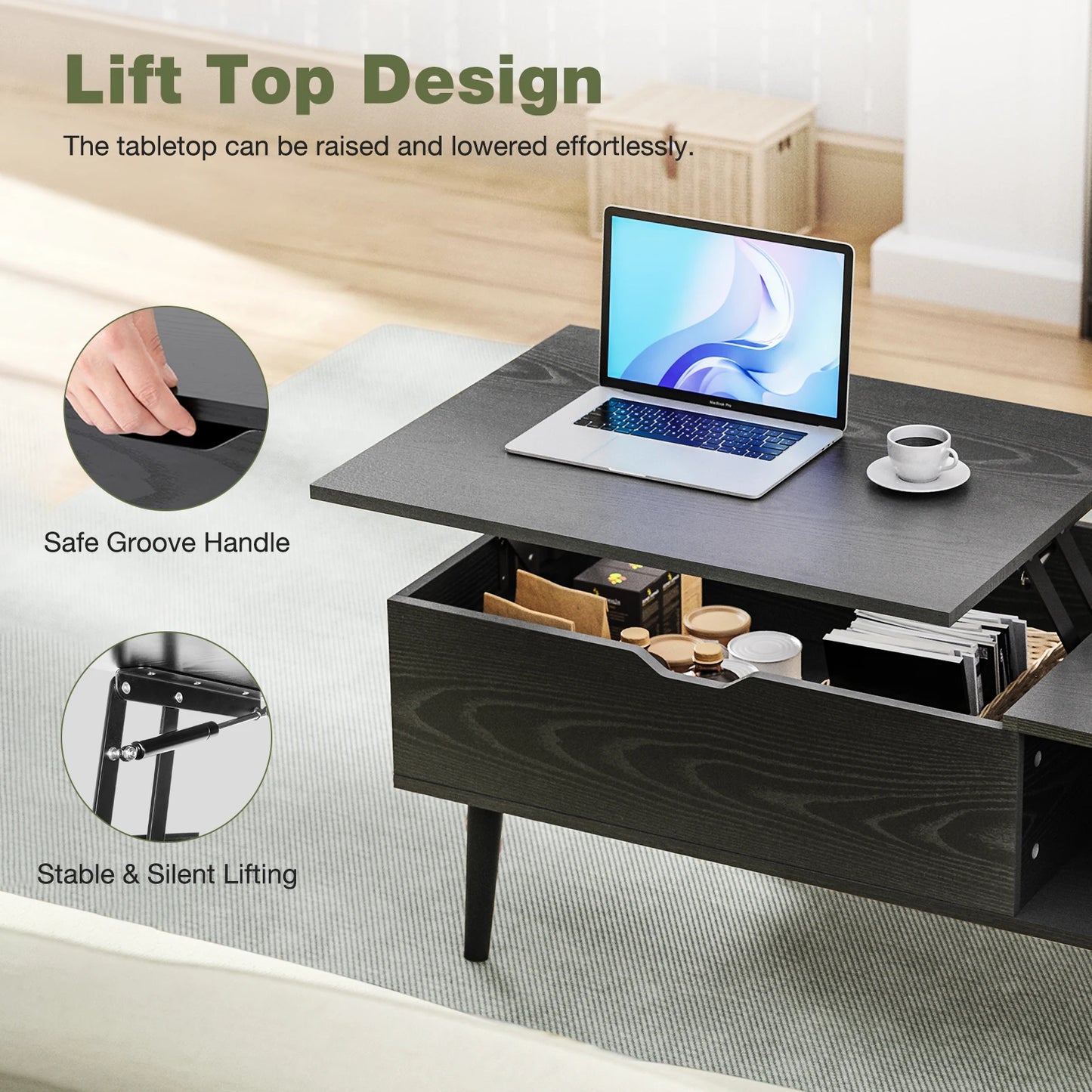 Lift-top coffee table for living room - Sonera