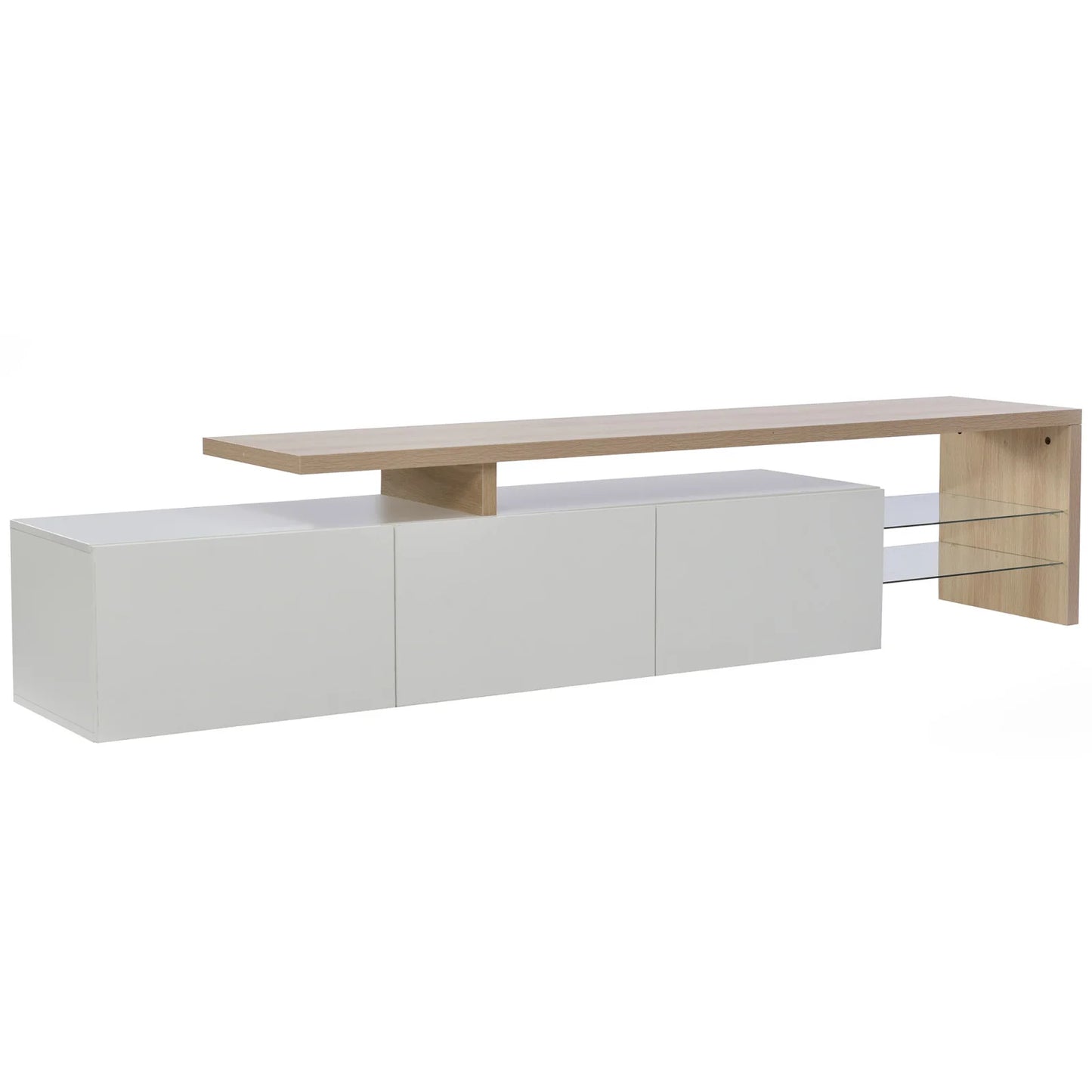TV stand for living room, with storage and LED lighting - Sonera