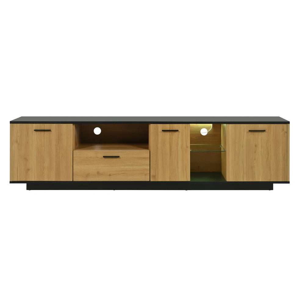 TV stand with compartments and LED lighting - Sonera